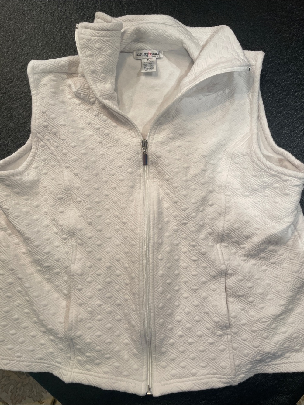 White Quilted Zip-Front Women’s Vest